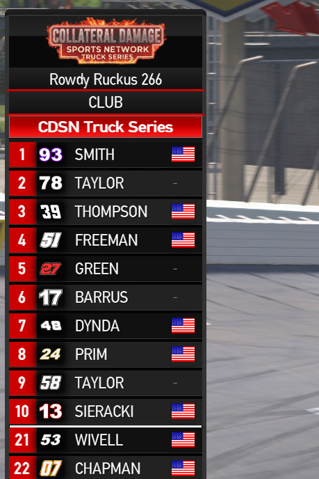 NASCAR Tower Bonus Data screenshot